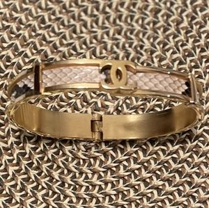 Vintage Chanel Snakeskin Bangle Bracelet